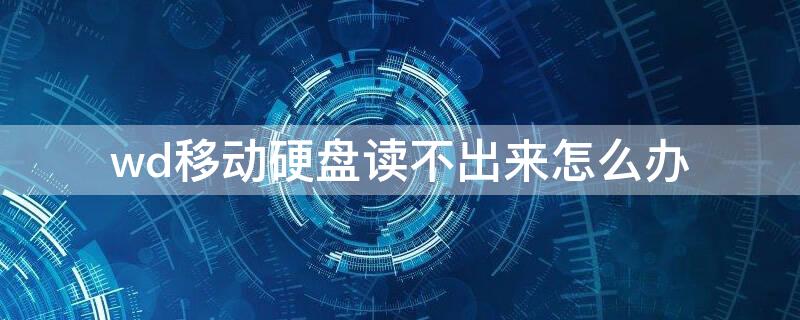 wd移动硬盘读不出来怎么办（wd的硬盘为什么读不出来）