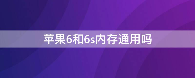iPhone6和6s内存通用吗（6s和6splus的内存通用吗）
