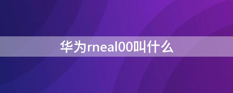 华为rneal00叫什么 华为rneal00什么系列