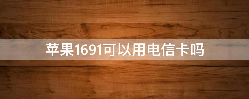 iPhone1691可以用电信卡吗（苹果6s1691可以使用电信卡吗）