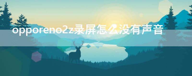 opporeno2z录屏怎么没有声音（opporenoz手机录屏没有声音怎么回事）