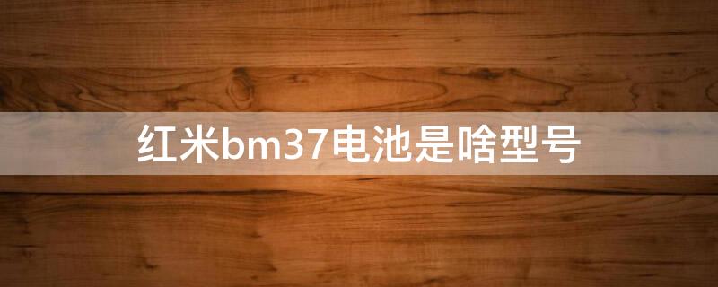 红米bm37电池是啥型号 红米bm37电池是什么型号