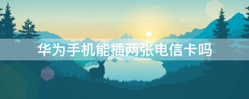 华为手机能插两张电信卡吗 华为手机可以插两张电信卡的手机