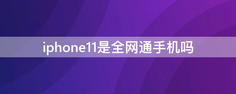 iPhone11是全网通手机吗（iphone12是全网通手机吗）