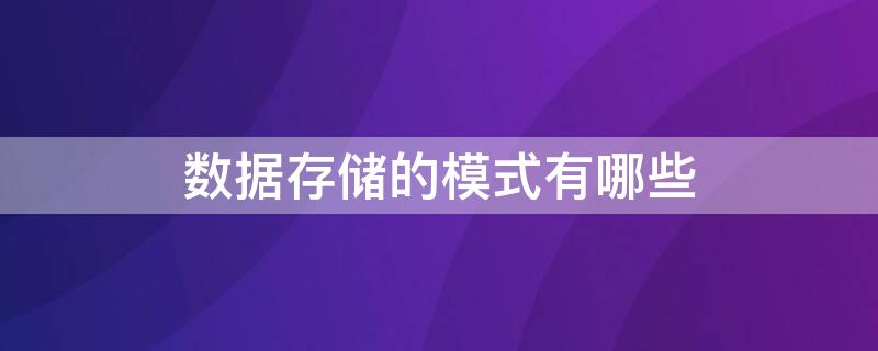 数据存储的模式有哪些（数据的存储模式有哪些方式）