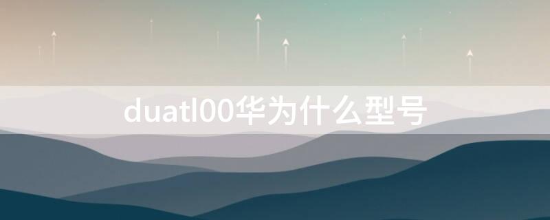 duatl00华为什么型号 dubal00是华为啥型号