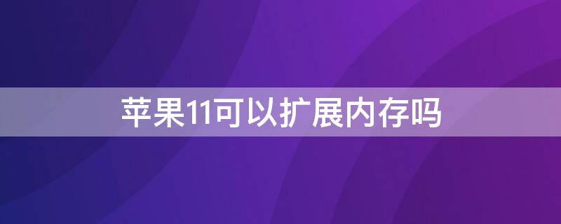 iPhone11可以扩展内存吗 iPhone11内存扩容