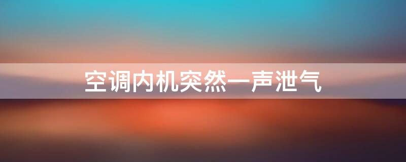 空调内机突然一声泄气（空调内机突然一声泄气,过一会恢复正常）