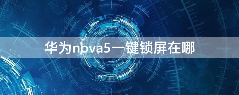 华为nova5一键锁屏在哪（华为nova5屏幕锁在哪设置）