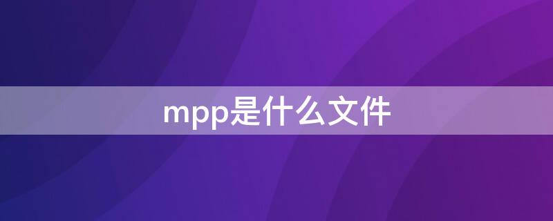 mpp是什么文件（MP是什么文件）