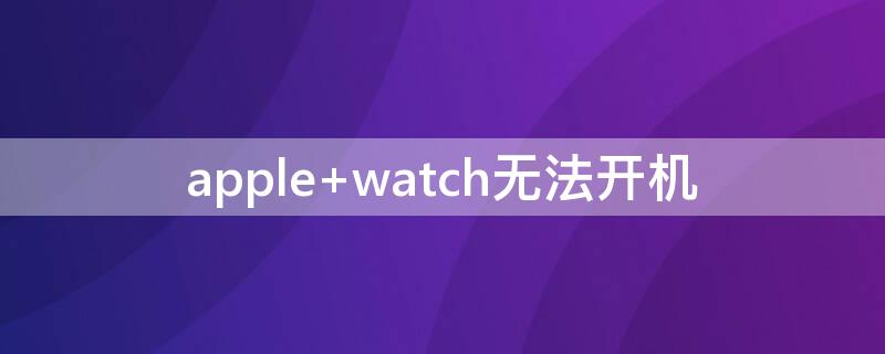 apple watch无法开机