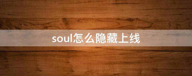 soul怎么隐藏上线（soul怎么发隐藏）