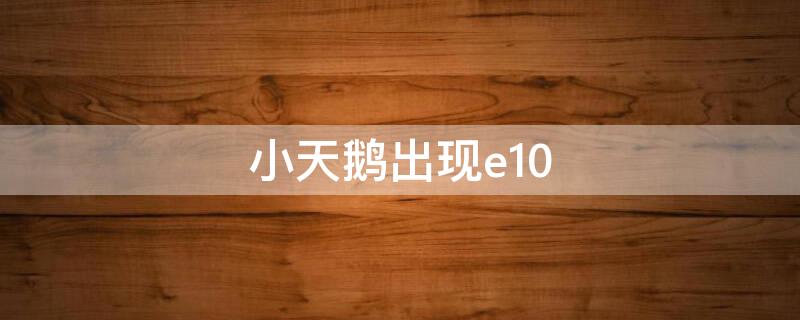 小天鹅出现e10（小天鹅出现e10什么原因）