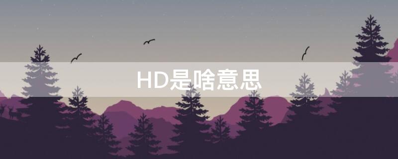 HD是啥意思 手机顶端显示hd是啥意思