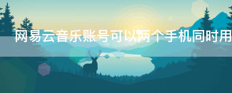 网易云音乐账号可以两个手机同时用吗