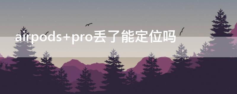 airpods pro丢了能定位吗