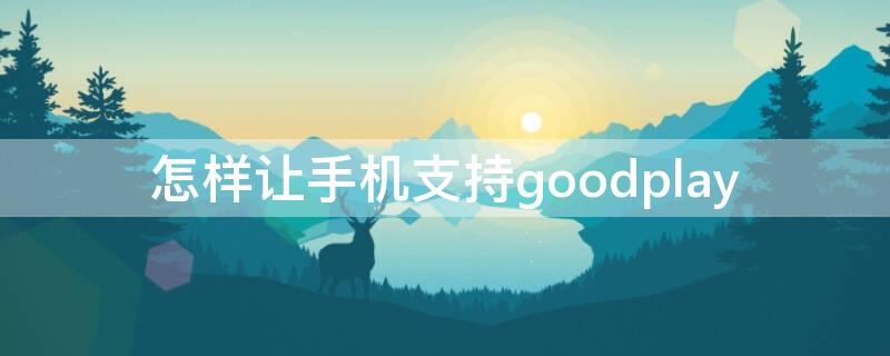 怎样让手机支持goodplay（怎样让手机支持无线充电）