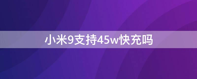 小米9支持45w快充吗（小米9支持44w快充吗）