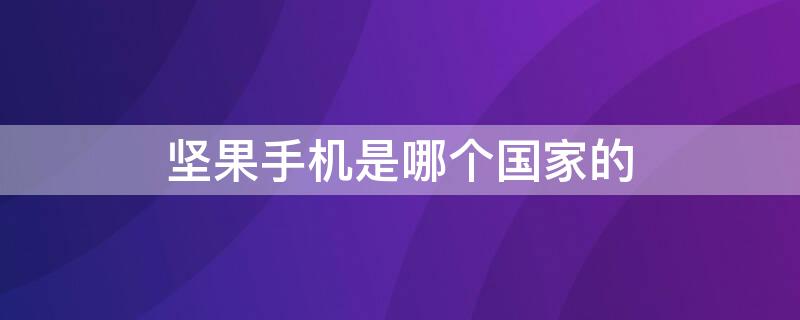 坚果手机是哪个国家的 坚果手机哪产的