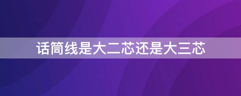 话筒线是大二芯还是大三芯（动圈话筒线是大二芯还是大三芯）