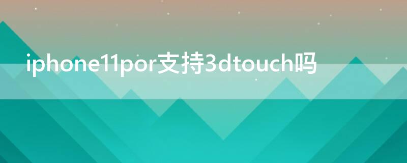 iPhone11por支持3dtouch吗（iphone12pro有没有3dtouch）