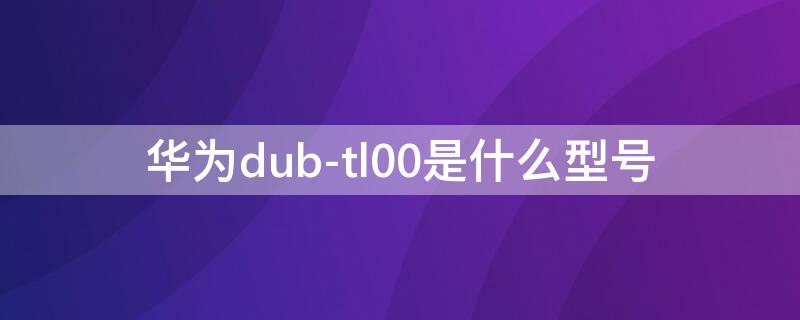 华为dub-tl00是什么型号（华为DUB-TL00是什么型号）