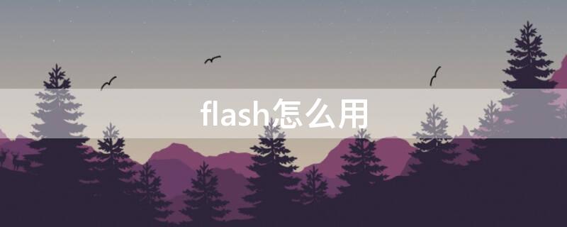 flash怎么用 安装了flash怎么用
