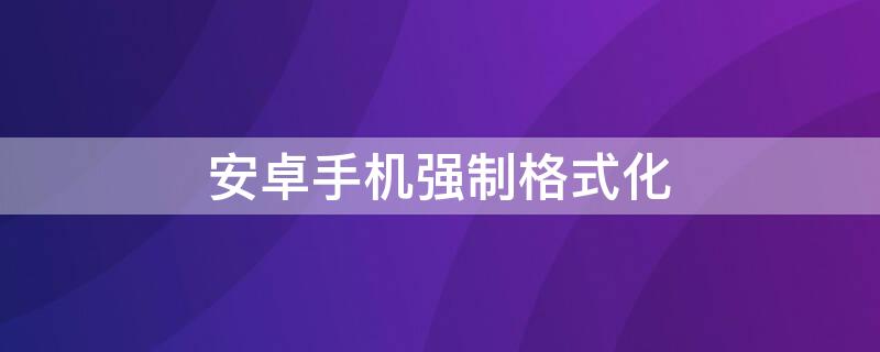 安卓手机强制格式化（安卓手机强制格式化密码忘掉了）