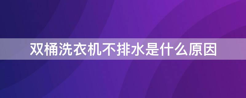 双桶洗衣机不排水是什么原因（双桶洗衣机不排水是怎么回事）