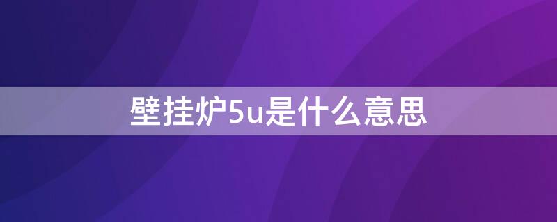 壁挂炉5u是什么意思（壁挂炉显示5u和1u什么概念）