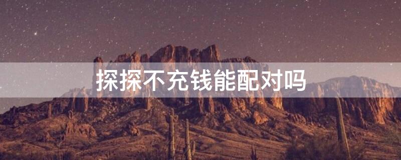 探探不充钱能配对吗（探探不充钱能配对吗安全吗）