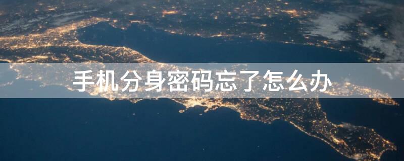 手机分身密码忘了怎么办（小米10手机分身密码忘了怎么办）