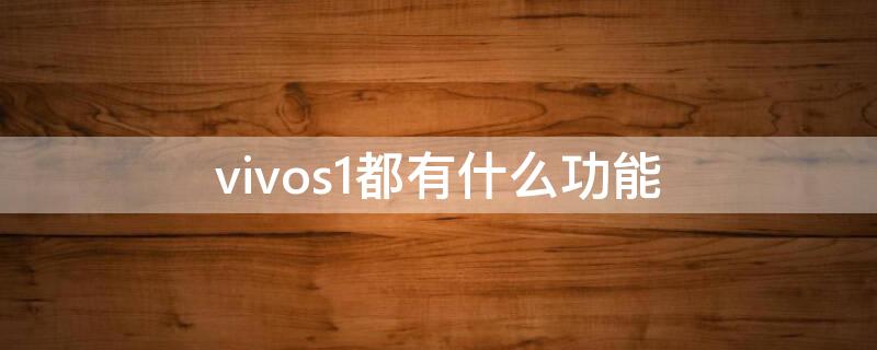 vivos1都有什么功能 vivos1的使用方法