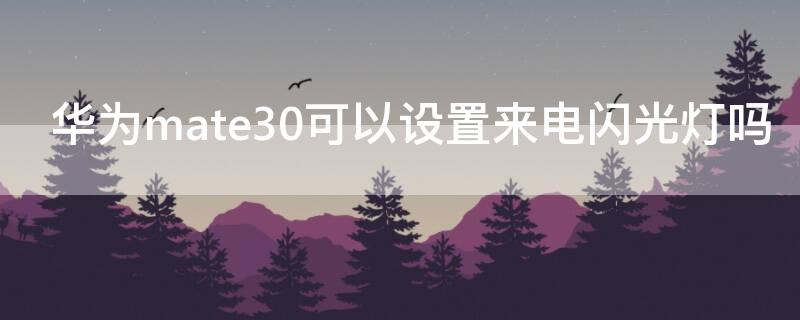 华为mate30可以设置来电闪光灯吗 华为mate30epro来电闪光灯怎么设置