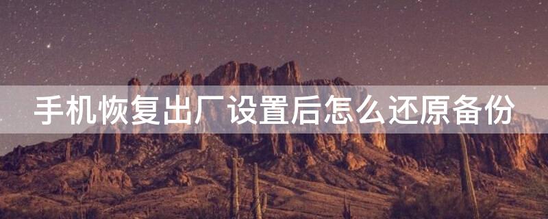 手机恢复出厂设置后怎么还原备份（手机恢复出厂设置,怎么备份）