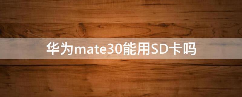 华为mate30能用SD卡吗（华为mate30支持sd卡吗）