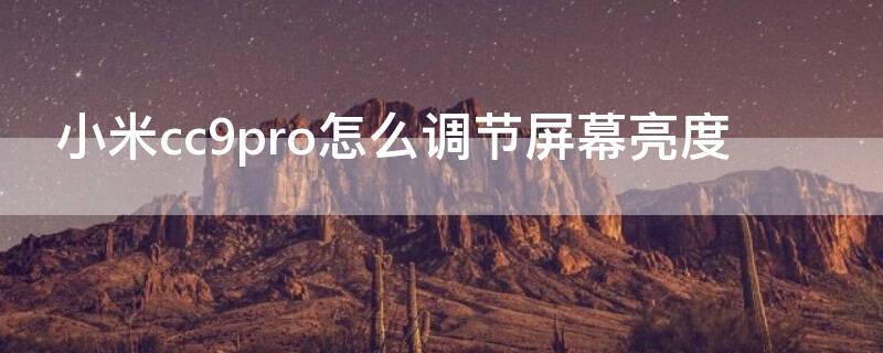 小米cc9pro怎么调节屏幕亮度（小米cc9pro屏幕怎么一会亮一会暗）