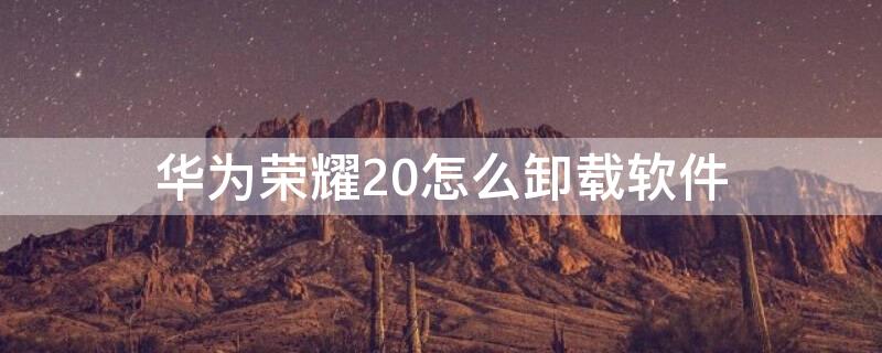 华为荣耀20怎么卸载软件 荣耀20哪些软件可以卸载