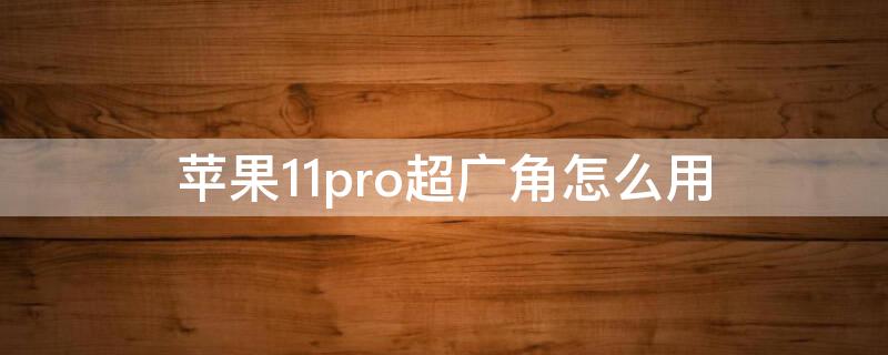 iPhone11pro超广角怎么用（iphone11pro超广角用不了）