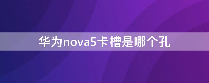 华为nova5卡槽是哪个孔（华为nova5的卡槽孔是哪个）