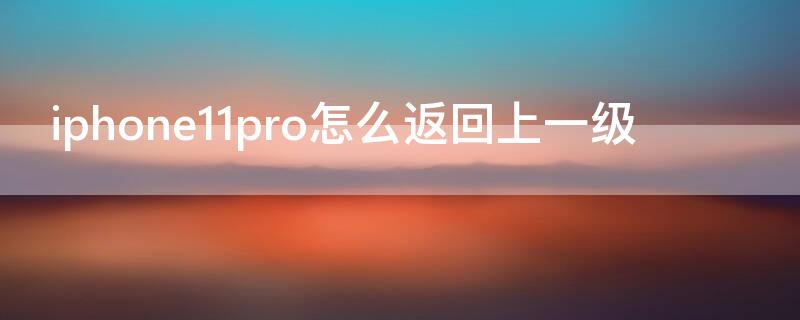 iPhone11pro怎么返回上一级 苹果12pro手机怎么返回上一级