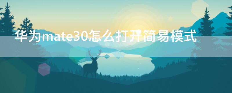 华为mate30怎么打开简易模式 华为mate30快捷功能怎么设置