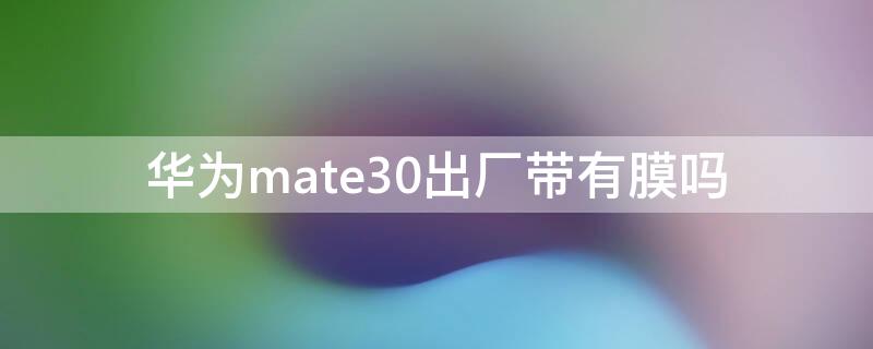 华为mate30出厂带有膜吗 华为mate30出厂带有膜吗?