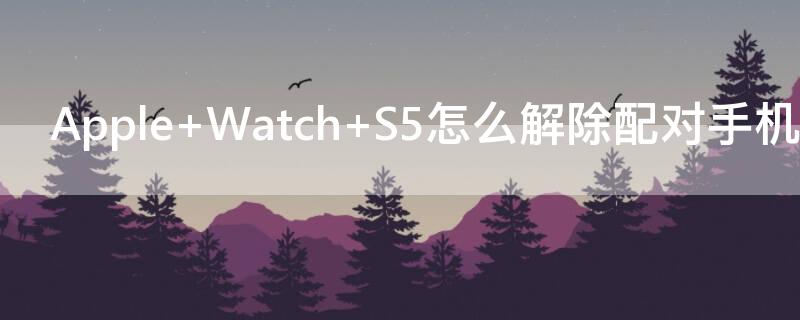 Apple Watch S5怎么解除配对手机