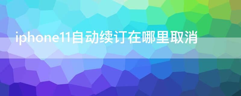 iPhone11自动续订在哪里取消（iphone11在哪里取消自动续费）