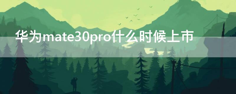 华为mate30pro什么时候上市 华为mate40pro什么时候上市