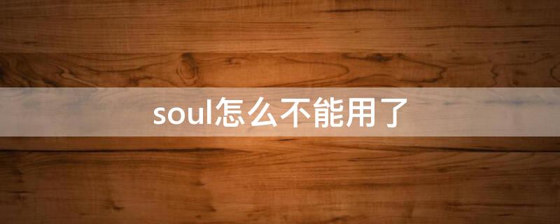 soul怎么不能用了（soul现在用不了了吗）