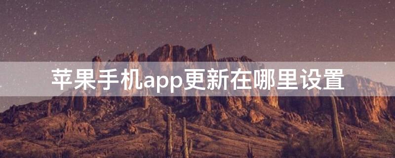 iPhone手机app更新在哪里设置（苹果app更新软件在哪里设置）