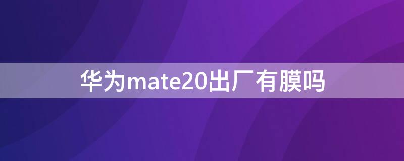 华为mate20出厂有膜吗（mate20pro有出厂膜吗）