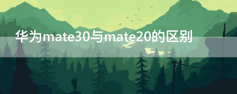 华为mate30与mate20的区别（华为mate20和华为mate30的区别）